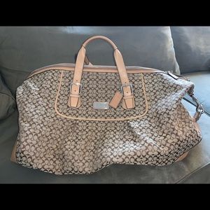 Coach canvas duffel bag with detachable strap